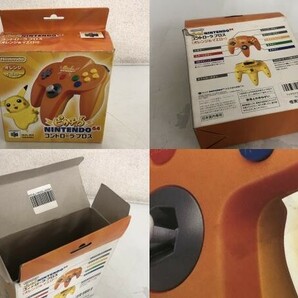 動作ok 任天堂 ピカチュウ コントローラブロス NINTENDO64用 オレンジ&イエロー 箱/取説付 / ニンテンドウ64 N64 コントローラー い913aの画像9