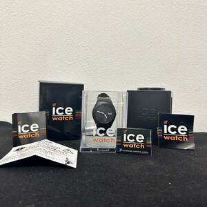 ** ice watch I Swatch men's wristwatch rubber belt quarts black black flat battery operation not yet verification #15430**