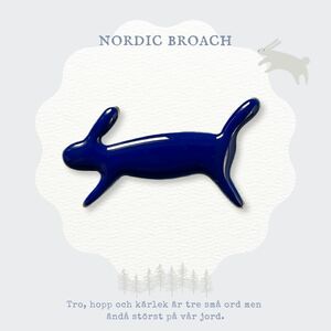 Nordic broach 北欧風 ブローチ ラビット ネイビー ミナペルホネン好きな方に