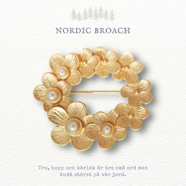 Nordic broach 北欧風 ブローチ つぶつぶ サークル マットゴールド