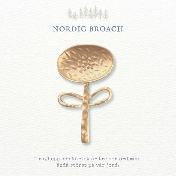 Nordic broach 北欧風 ブローチ 一輪の花 マットゴールド ミナペルホネン好きな方に