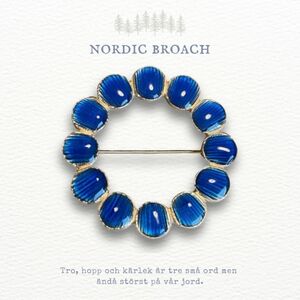 Nordic broach 北欧風 ブローチ サークル ブルー