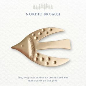 Nordic broach 北欧風 ブローチ フィッシュバード マットゴールド ミナペルホネン好きな方に