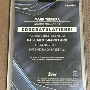 【Mark TEIXEIRA / NewYork YANKEES】auto card Topps Black 2023 直筆サインカード 松井秀喜の画像2