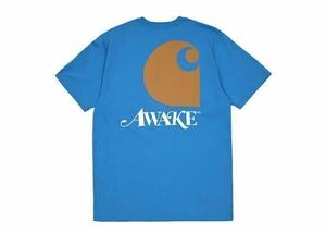 Новый неиспользованный Lize Carhartt Wip Awake NY Pocket Tee Car Car Heart Union Union T -Form Sacai Sakai Blue Burquoise Work Рубашка