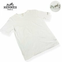 ★美品/激レア★ HERMES エルメス マルジェラ期 馬車柄 刺繍 ヴィンテージ Tシャツ カットソー 半袖 ホワイト Sサイズ イタリア製_画像1