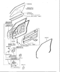 マツダ RX-7 ドア ウェザーストリップ 左右 DOOR WEATHER STRIP LR SET MAZDA純正 Genuine JDM OEM 新品 未使用 メーカー純正品