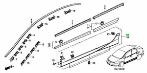 ホンダ HONDA シビック CIVIC FD2 タイプR サイドスカート 色：NH0（チャンピオンシップホワイト） 運転席側 サイドシル ガーニッシュ JDM