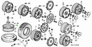 ホンダ CR-X E-EF8 ホイール DISK WHEEL 15X4T GenuineB16A MT SIR HONDA 純正 JDM OEM メーカー純正品