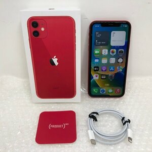 Apple iPhone11 64GB (PRODUCT)RED A2221 MHDD3J/A バッテリー最大容量83% au 利用制限◯ 240319SK250395