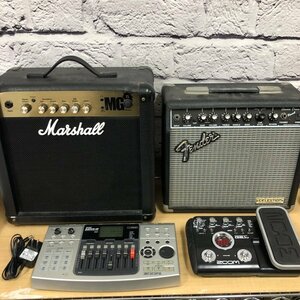 現状品 通電OK エレキギター用品 ４点まとめ売り アンプ エフェクター他 Marshall MG15FX/Fender SDR-15CE/ZOOM G2.1U MRS8 240326SK290011