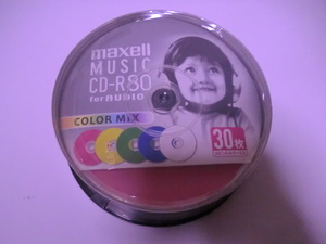 送料無料　maxell マクセル 録音用 CD-R 30枚　 カラーミックス　　　　CDRA80MIX.30SP　　