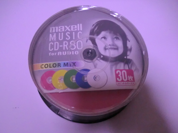 送料無料 maxell マクセル 音楽用 CD-R 30枚 カラーミックス CDRA80MIX.30SP