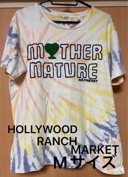 HOLLYWOOD RANCH MARKET ハリウッドランチマーケット　刺繍　Tシャツ　Mサイズ　タイダイ柄