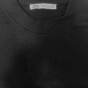 ZARA モックネック Tシャツ 半袖　黒色