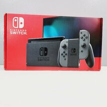 ◇【1】初期化済み 箱イタミ Nintendo Switch 本体 (ニンテンドースイッチ) 新型 Joy-Con(L)/(R) グレー 同梱不可　1円スタート_画像1