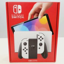 ☆【4】初期化済み Nintendo Switch/ニンテンドースイッチ 有機ELモデル ジョイコン ホワイト 同梱不可 1円スタート_画像1