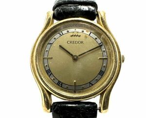 B037-H5-2239 ◎ SEIKO セイコー CREDOR クレドール 8420-0120 14KT レディース クオーツ 腕時計