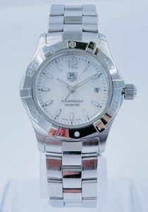 B005-I55-361 ◎ TAG HEUER タグホイヤー アクアレーサー デイト WAF1414 レディース クオーツ 腕時計