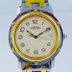 B016-O46-80 ◎ HERMES エルメス クリッパー 771240 メンズ クオーツ 腕時計の画像1