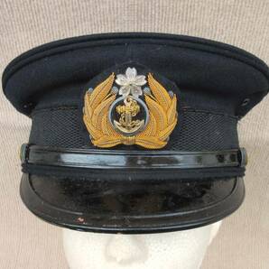 旧日本海軍・士官用軍帽（日覆い,大型収納箱付き 日本軍艦上陸戦艦陸戦隊鎮守府戦艦空母巡洋艦大礼服サーベル長剣陸戦服軍服一種軍衣軍刀帯の画像4