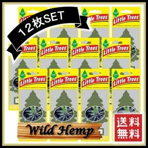 Little Trees Wild Hemp リトルツリー ワイルドヘンプ 12枚セット　　　エアフレッシュナー 芳香剤 USDM 消臭剤 JDM D832