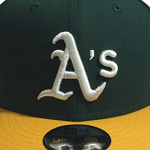 ニューエラ NEW ERA MLB スナップバックキャップ 帽子 9FIFTY MLB BASIC オークランド アスレチックス グリーンイエローの画像5