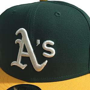 ニューエラ NEW ERA MLB スナップバックキャップ 帽子 9FIFTY MLB BASIC オークランド アスレチックス グリーンイエローの画像10