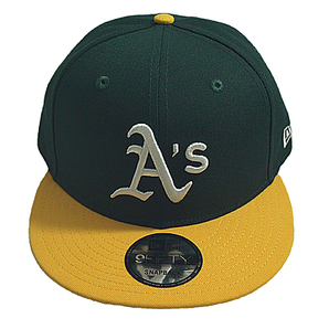 ニューエラ NEW ERA MLB スナップバックキャップ 帽子 9FIFTY MLB BASIC オークランド アスレチックス グリーンイエローの画像2