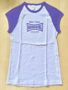 希少★HOMEGIRL ホームガール HOMEBOY 半袖 ラグラン Tシャツ パープル 紫 M 着丈長め チカーナ ギャング 入手困難 レア 現地仕入れ 新品