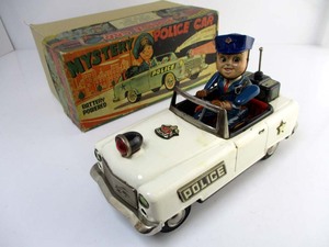 野村トーイ　1960年代製 MYSTERY POLICE CAR　完動品　全長約24.5cm 