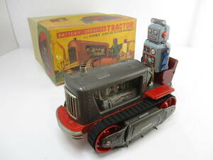 .. игрушка 1960 годы производства TRACTOR (Bulldozer) исправно работающий товар длина примерно 26cm