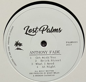 [ 12 / レコード ] Anthony Fade / What I Need ( Deep House ) Lost Palms ディープ ハウス