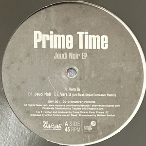 [ 12 / レコード ] Prime Time / Jeudi Noir EP ( House / Techno / Future Jazz ) Sharivari Records ハウス テクノ