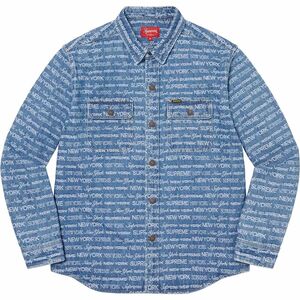 Supreme 22FW Multi Type Jacquard Denim Shirt マルチタイプジャガードデニムシャツブルー