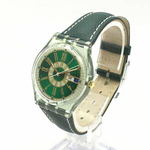 ○K12-229 SWATCH/スウォッチ 3針 Daydate デイデイト メンズ クォーツ 腕時計 レザーベルト 付属品あり