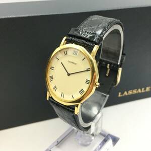  ○E12-285 SEIKO/セイコー LASSALLE ラサール 2針 メンズ クォーツ 腕時計 レザーベルト 5A54-013A 付属品あり