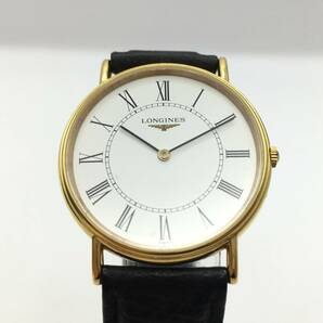 ○H12-153 LONGINES/ロンジン 2針 メンズ クォーツ 腕時計 レザーベルト L4.637.2 付属品ありの画像3