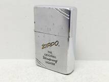 D242-103D　ZIPPO/ジッポー　オイルライター　1937レプリカ　ダイアゴナルライン/ZIPPOロゴ　クローム　1986年製【中古品】_画像1