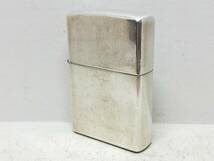 D242-103J　ZIPPO/ジッポー　オイルライター　フラットボトム/銀メッキ　L/ⅩⅤ【中古品】_画像1