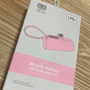 DAISO MobileBattery 5000mAh pink mini・急速充電対応ACアダプタ(type-C、15W)