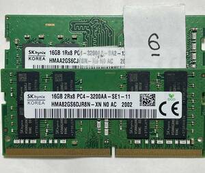 6 - メモリ HYNIX 計32GB (16GB x2枚) SO-DIMM DDR4 PC4-3200