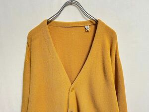 1970~80's Unknown mustard vintage acrylic cardigan カーディガン ニットカーディガン コットンニットカーディガン