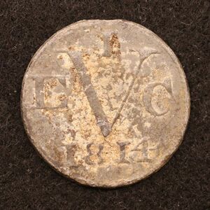 KM#244/英領東インド 1 Duit錫貨（1814）インドネシア、蘭印、オランダ領東インド[E3971]コイン