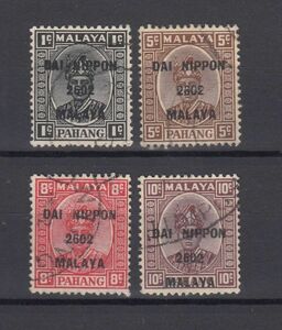 JPS#7M165-68/南方占領地 マライ パハン州 ローマ字加刷 1-10C（1942）[T027]マレーシア,日本切手