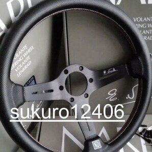 スポーツステアリングホイール レザーステアリング ハンドル PVCレザー 350mm 14インチの画像4