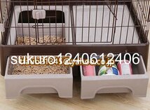 猫 ケージ 2段 キャットケージ 大型 キャスター付 ハンモック付 猫トイレ付 猫ゲージ 脱走防止_画像5