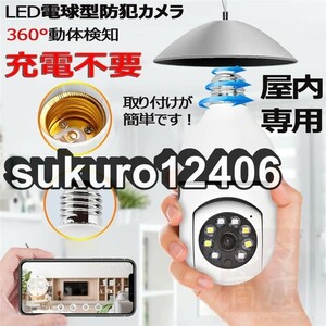 防犯カメラ LED電球型 見守りカメラ 電球型カメラ 屋外 200万画素 自動録画 双方向 音声通話 設置簡単 遠隔 技適認証済み E27口金対応