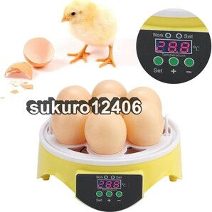 自動孵卵器 インキュベーター 7個 自動温度制御 鳥類専用孵卵器 簡単操作 デジタル表示 ヒヨコ生まれ 子供教育用 小型 鶏卵 アヒル 家庭用の画像2