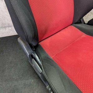 ケイワークス Kei WORKS HN22S 純正 RECARO レカロ シート 運転席 助手席 スポーツ 2脚セット フロント 左右 赤x黒 ヒーター付の画像4